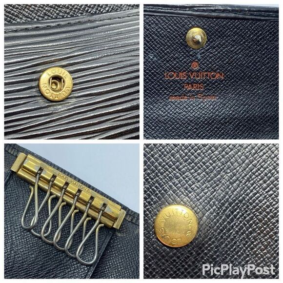 Authentic Louis Vuitton Vintage 2000 Black Epi Leather 6 Key Case - Picture 4 of 12